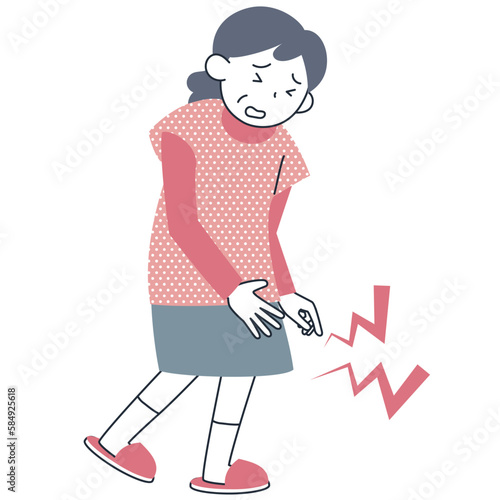 膝痛になやむシニア女性