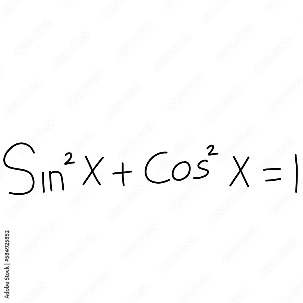 Simple math formulas written in handwritten style Simple math formulas written in handwritten style