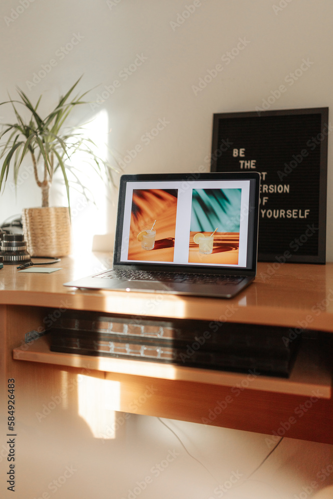 Sunny Workspace At Home. Sunny Workspace At Home.