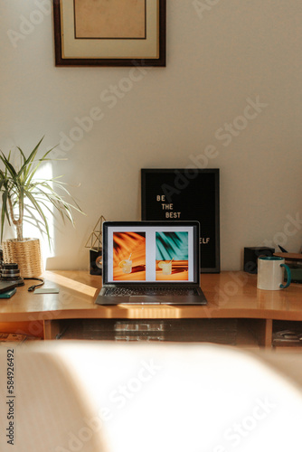 Wallpaper Mural Desk With Laptop. Torontodigital.ca