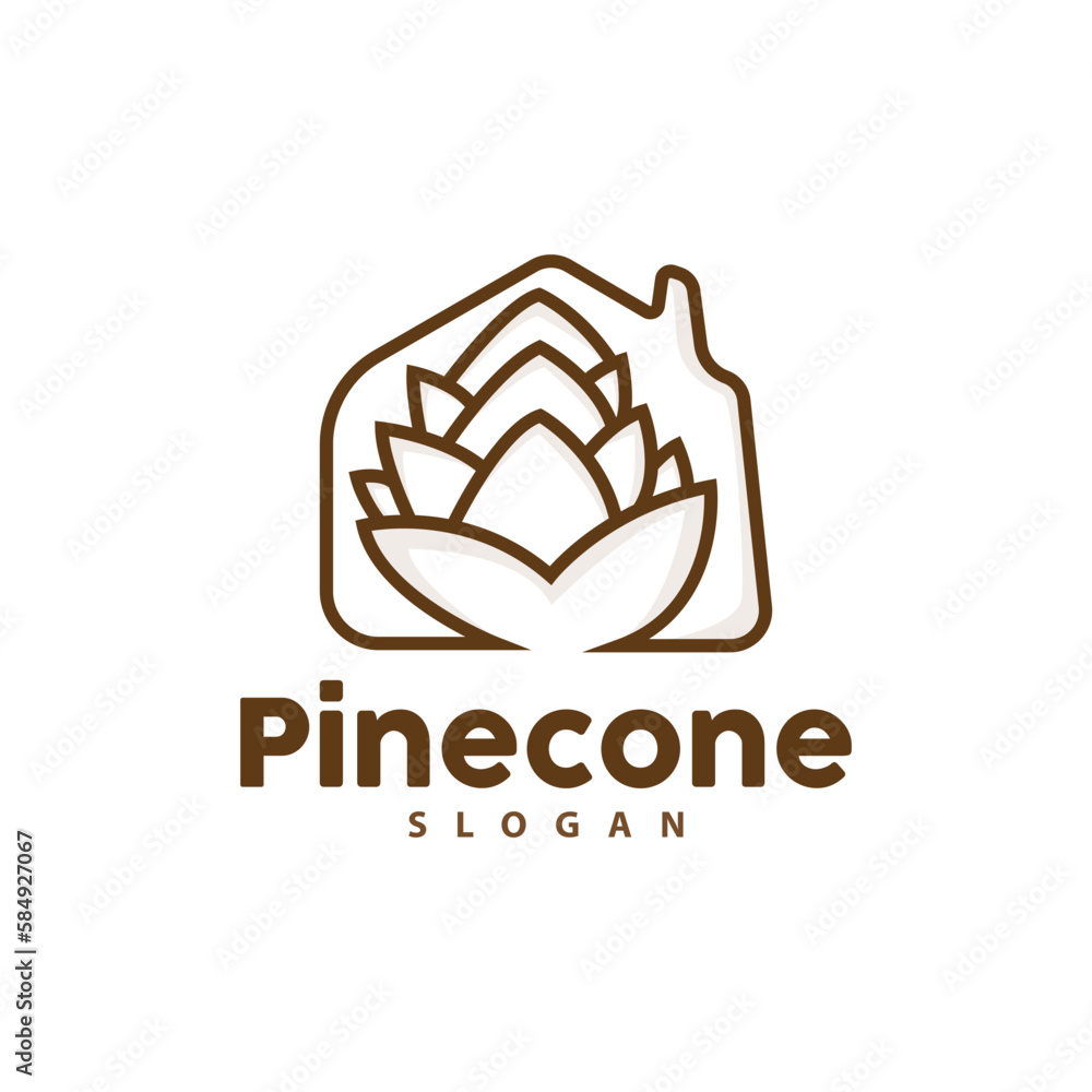 Pine Cone Logo, Elegant Luxury Pine Simple Design, Tree Acorn Icon Vector, Product Brand Illustration Pine Cone Logo, Elegant Luxury Pine Simple Design, Tree Acorn Icon Vector, Product Brand Illustration