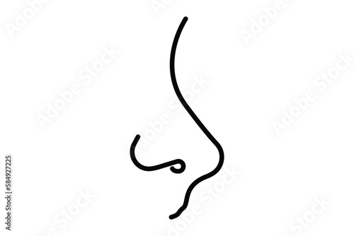 Nose icon illustration. icon related to human organ. Line icon style. Simple vector design editable
