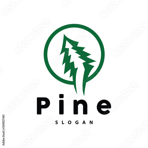 Pine Tree Logo, Luxurious Elegant Simple Design, Fir Tree Vector Abstract, Forest Icon Illustration Pine Product Brand