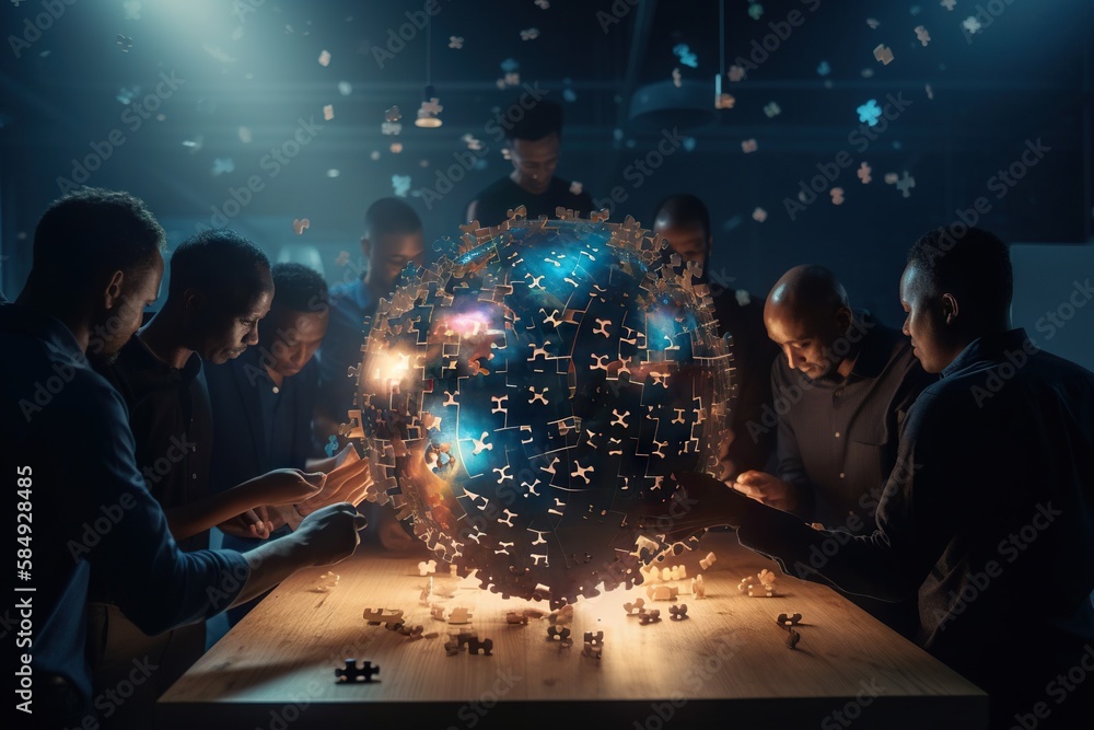 Φωτογραφία A Group Of People Looking At A Large Ball Of Stars On A Table Workshop Advertisi