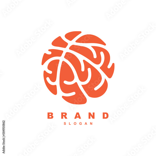 Creative brain basketball logo vector for team or tournament logo template