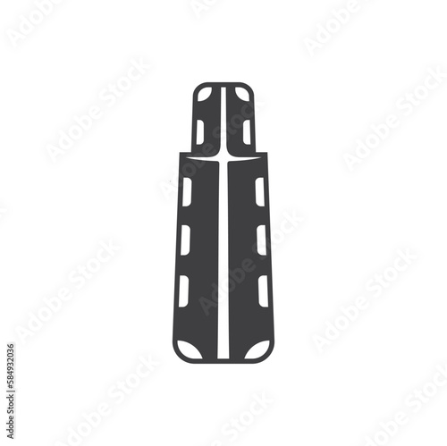 illustration of stretcher scoop, paramedic, vector art.
