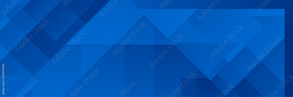 Modern blue gradient abstract vector long wide banner background ...