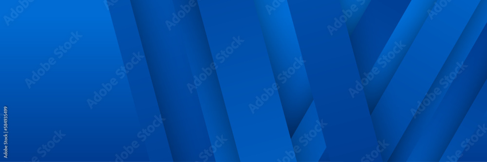 Obraz premium Modern blue gradient abstract vector long wide banner background. Design for poster, template on web, backdrop, banner, brochure, website, flyer, landing page, presentation, and webinar