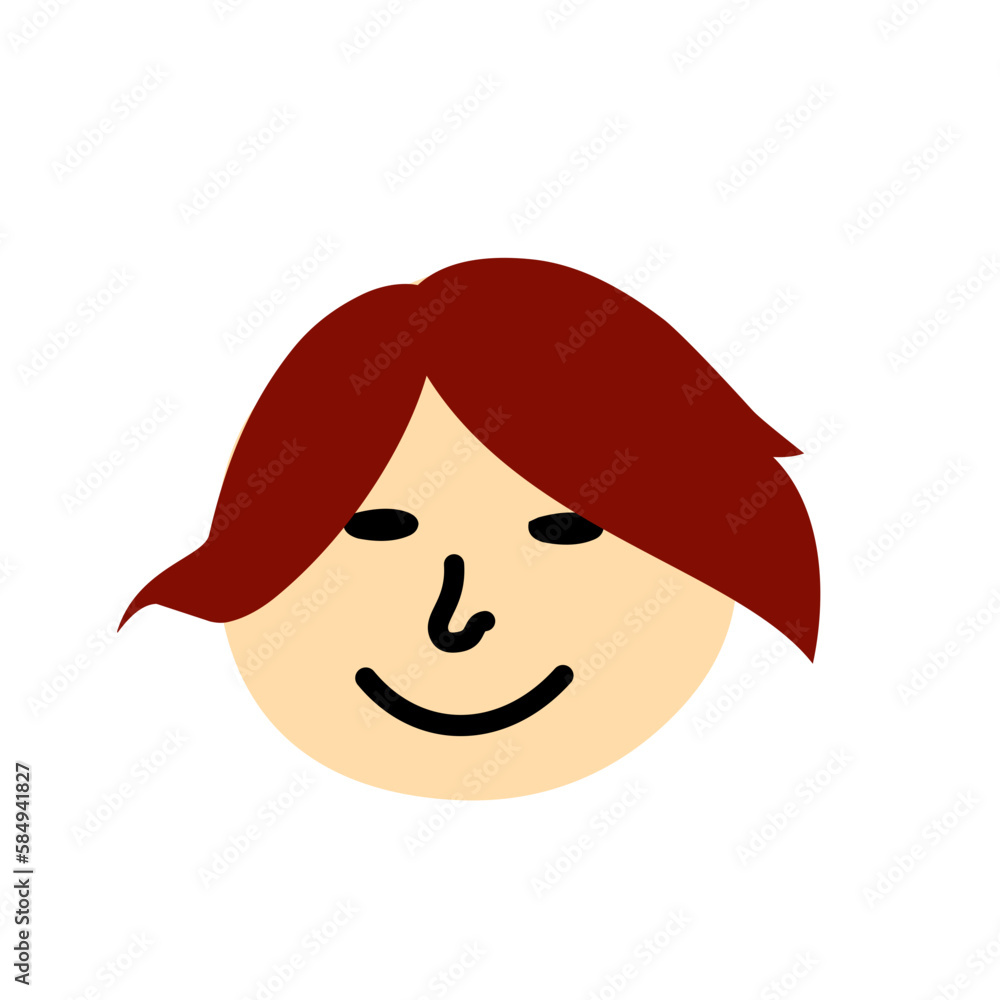 flat style cartoon face illustration flat style cartoon face illustration