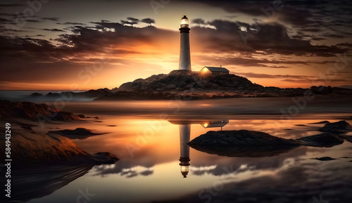 lighthouse at sunset