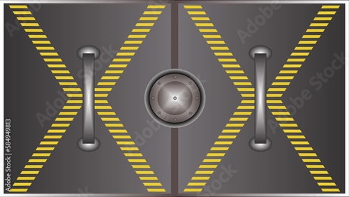 Steel Gate Open and Close. High quality transition video of opening and close two steel gates. Include chroma key and luma masks. Best animation of a transition to Your video.