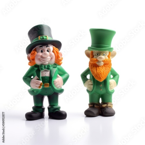 st patricks day leprechaun, small characters 3d render, white background isolated 