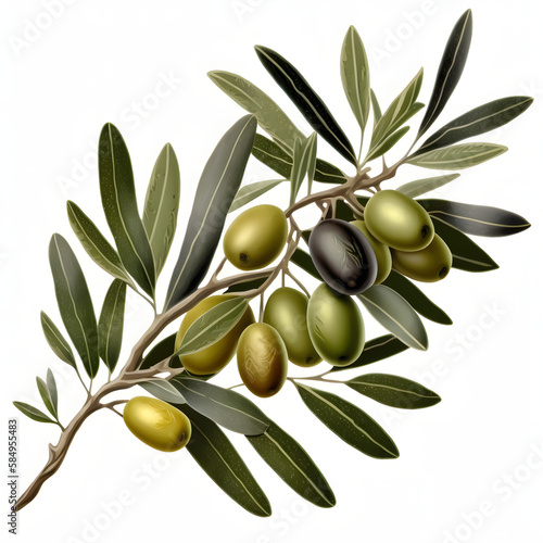 Wallpaper Mural Generative AI illustration of an olive branch on a white background Torontodigital.ca