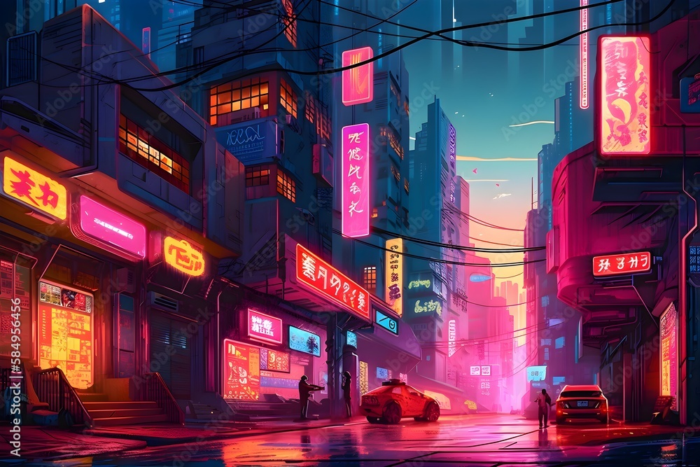 Cyberpunk Street Background