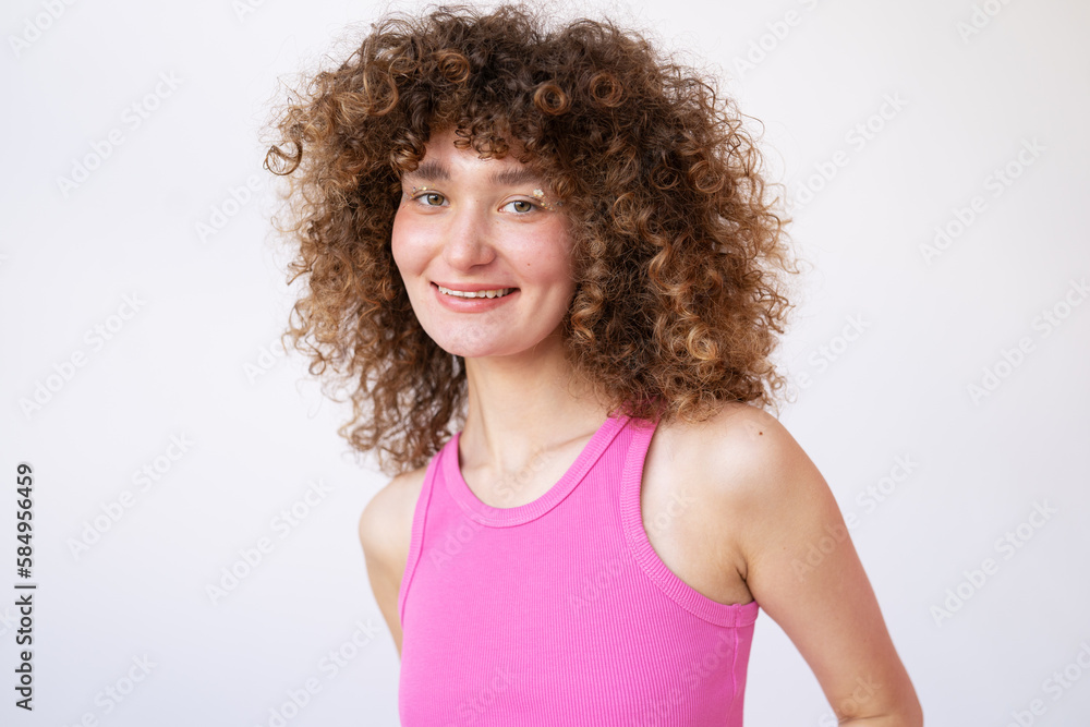 Young trendy woman with Afro hairstyle Young trendy woman with Afro hairstyle