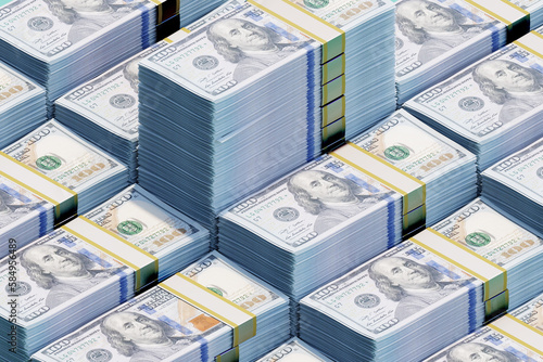 US dollars money stacks / growth /salary /savings concept
