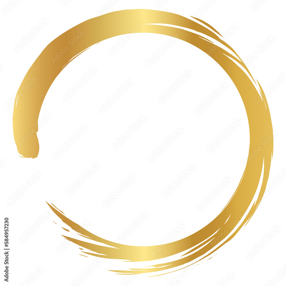 Zen Gold Golden Circle Brush Stroke Art Zen Gold Golden Circle Brush Stroke Art