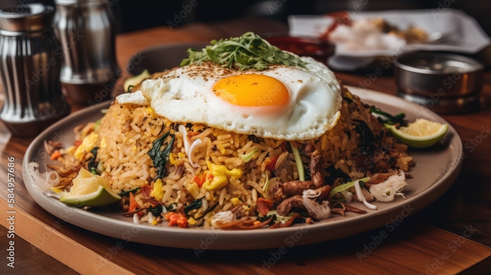 The deliciousness of fried rice, a worldwide delicacy, nasi goreng, generative ai The deliciousness of fried rice, a worldwide delicacy, nasi goreng, generative ai