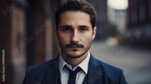 Confidence Personified - Successful Young Businessman in 30's Looking Directly at Camera in High-Quality Stock Photo