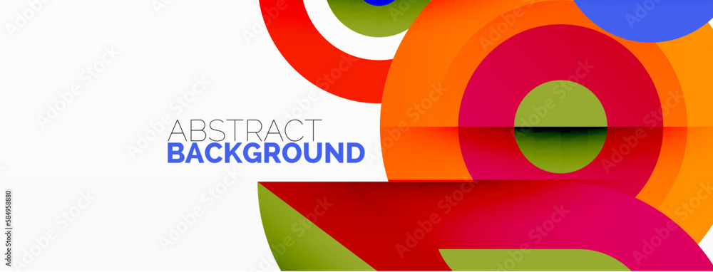 Abstract round shapes background. Minimalist decoration. Geometric background with circles and rings Abstract round shapes background. Minimalist decoration. Geometric background with circles and rings