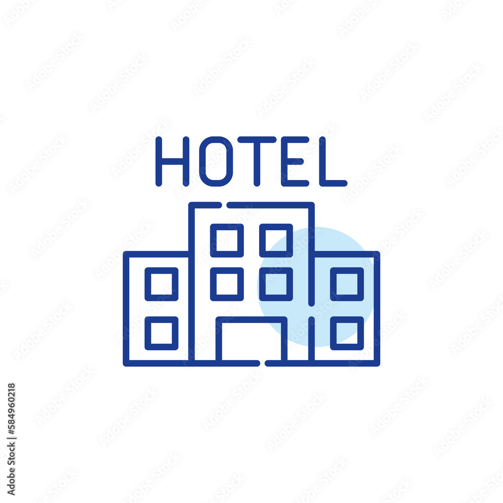 Hotel icon. Pixel perfect, editable stroke design Hotel icon. Pixel perfect, editable stroke design