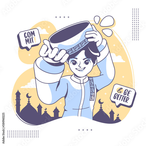 self commitment islamic illustration background