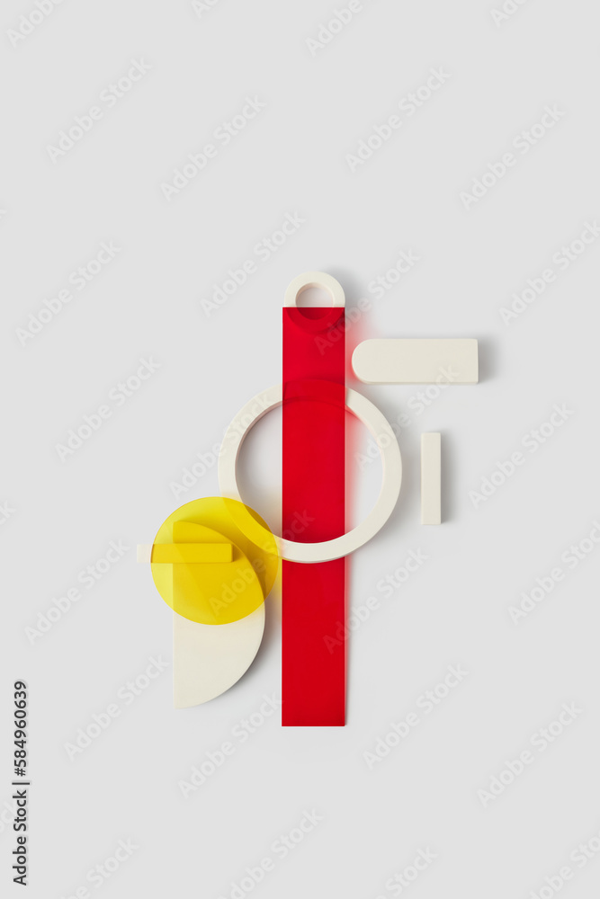Trendy layout of concrete and glass props. Trendy layout of concrete and glass props.