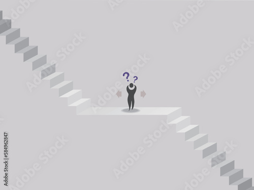 Feeling A003 life stair with lost shows the disturbed when people lost vector illustration graphic EPS 10