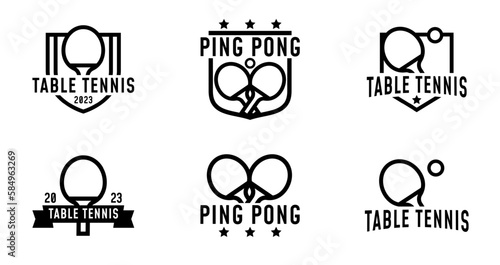 Set of table tennis sport logo for template design