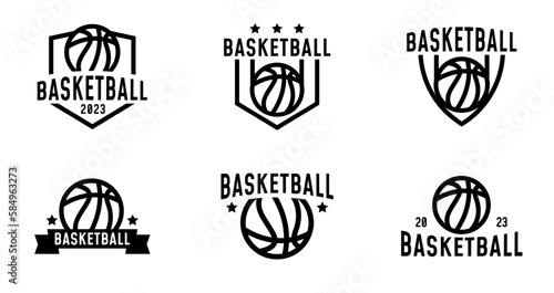 Set of basketball sport logo for template design