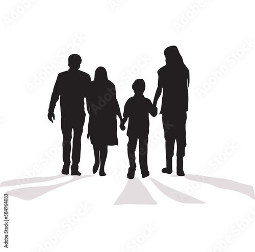 silhouettes of family