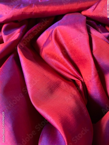 Silk fabric with vibrant colour,traditional Indian dress photo