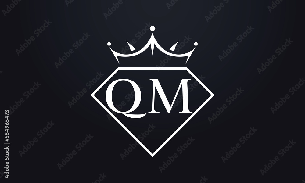 Diamond crown vector. Luxury queen logo for jewelry vector with letters Diamond crown vector. Luxury queen logo for jewelry vector with letters