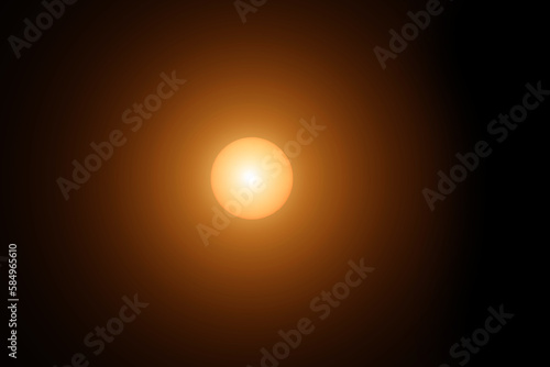 Abstract Natural Sun flare on the black background. Sunset or sunrise design concept.