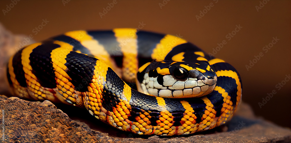 A yellow viper dangerous pattern in close up generated by AI A yellow viper dangerous pattern in close up generated by AI