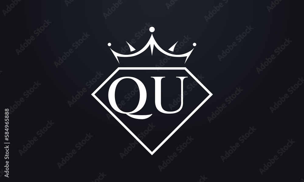 Diamond crown vector. Luxury queen logo for jewelry vector with letters Diamond crown vector. Luxury queen logo for jewelry vector with letters