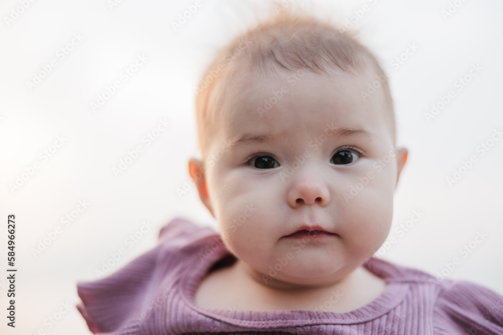 Staring portrait of chubby baby. Staring portrait of chubby baby.