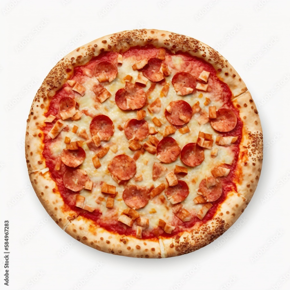 pizza isolated on white, pizza with pepperoni isolated on white color background