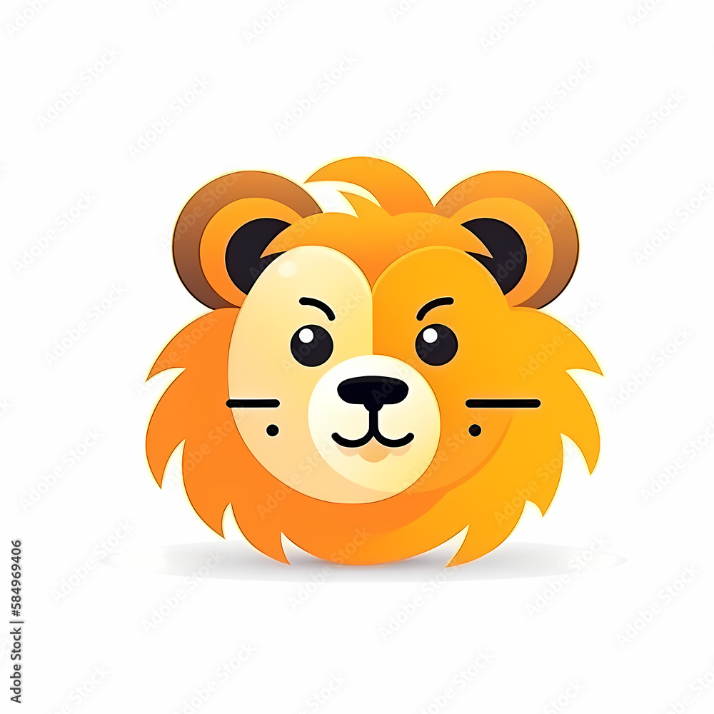 Cute Lion Logo, Generative AI Cute Lion Logo, Generative AI