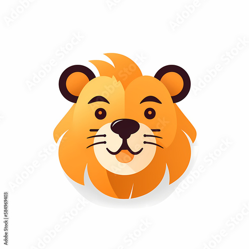 Cute Lion Logo  Generative AI