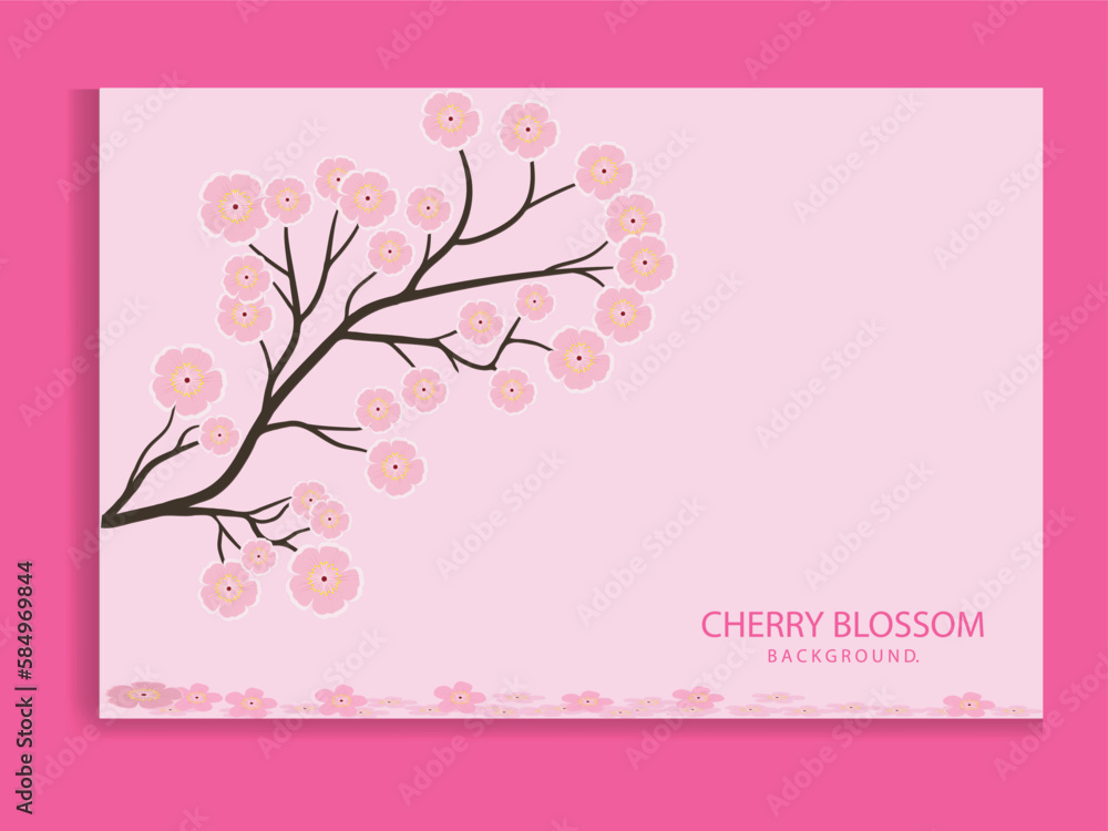 Japanese cherry blossom tree on pink background vector illustration. Japanese cherry blossom tree on pink background vector illustration.