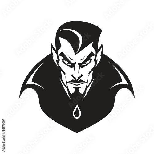 Dracula mascot logo ,hand drawn illustration. Suitable For Logo, Wallpaper, Banner, Background, Card, Book Illustration, T-Shirt Design, Sticker, Cover, etc