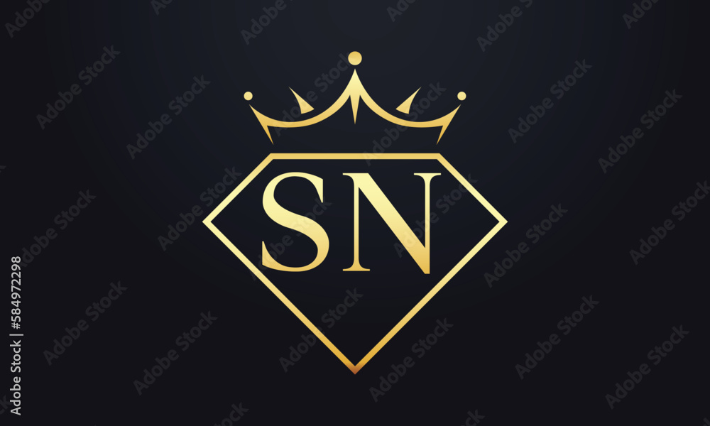 Diamond crown vector. Luxury queen logo for jewelry vector with letters Diamond crown vector. Luxury queen logo for jewelry vector with letters