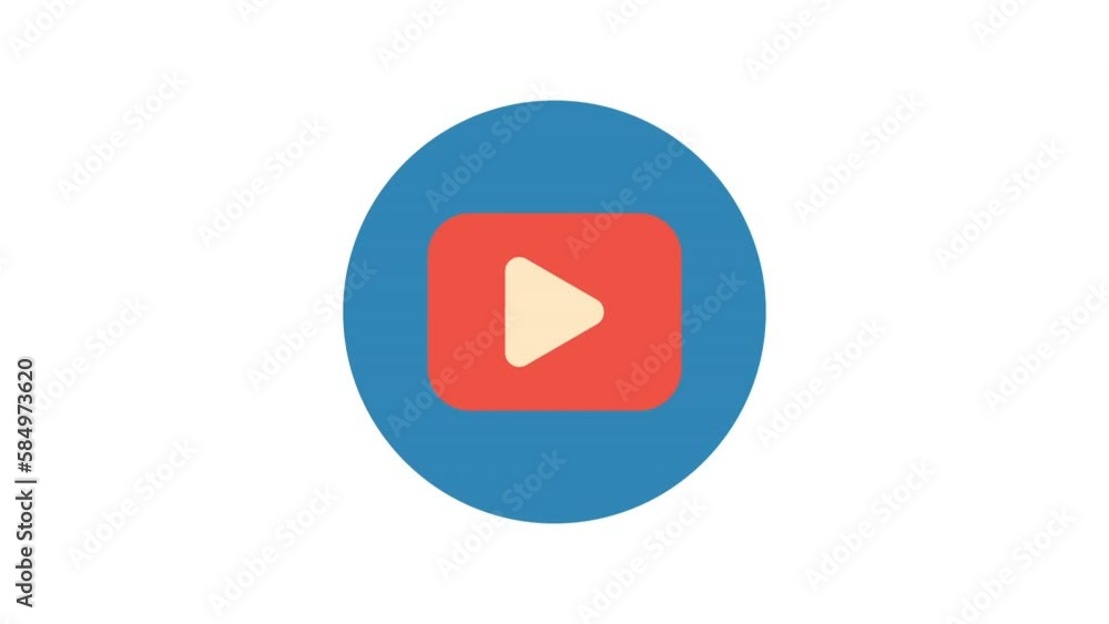 Play Button on white background, animated icon.
Play Button on white background, animated icon.
