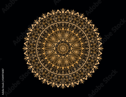Luxury design premium styling ornamental golden and silver background mandala design
