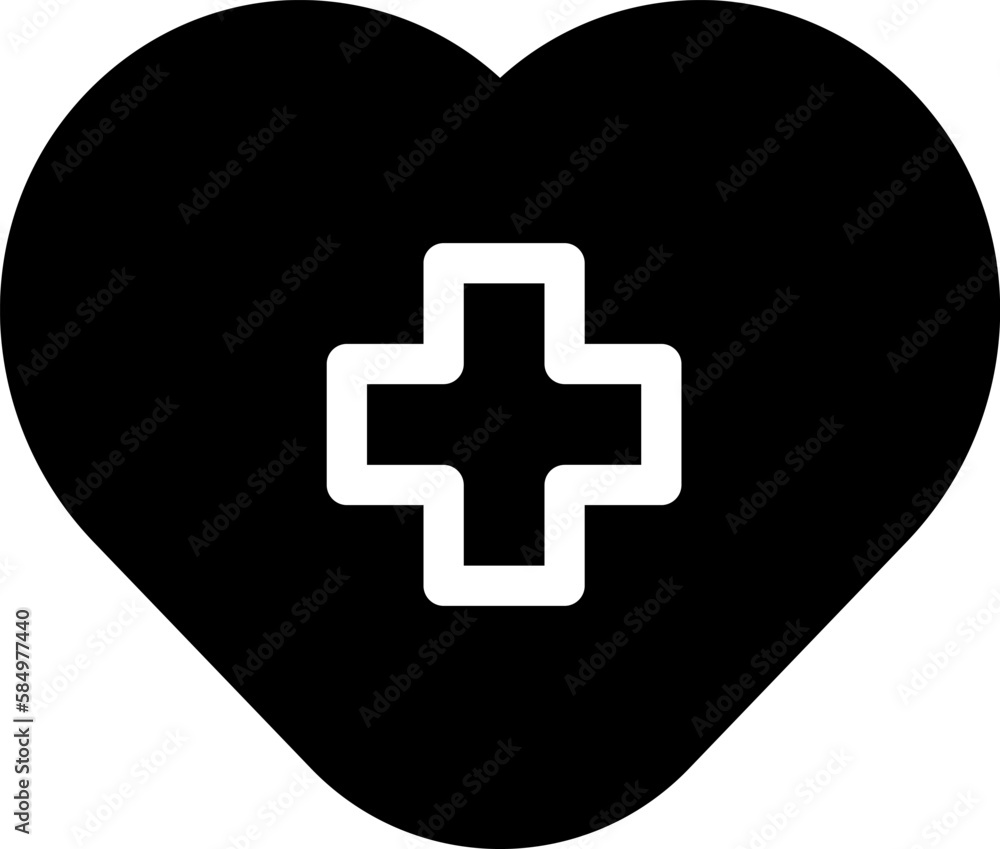 The health icon symbolizing overall well-being and good health. The icon is commonly used to indicate the presence of healthcare services or to promote healthy lifestyle choices