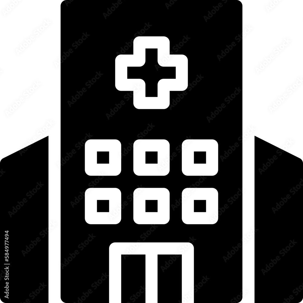 Hospital icon is a symbol that represents a medical center, where patients receive medical care, surgery, and emergency treatment Hospital icon is a symbol that represents a medical center, where patients receive medical care, surgery, and emergency treatment