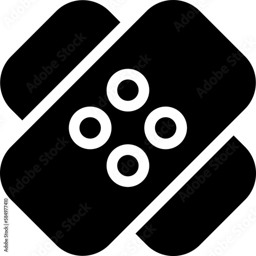 The bandage icon typically depicts a strip of white cloth wrapped around a part of the body, symbolizing a medical dressing used to cover and protect wounds