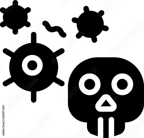 The deadly virus icon symbolizing a highly infectious and potentially fatal pathogen. The icon is commonly used to warn of the presence of a dangerous virus in the environment