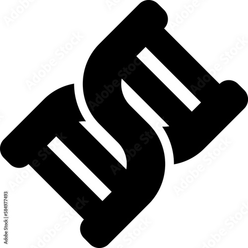 The DNA icon, symbolizing the genetic blueprint of living organisms. The icon is commonly used in medical and scientific contexts to represent genetic information and research